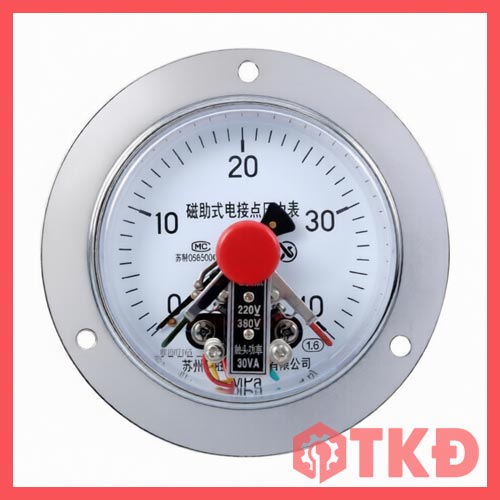 đồng hồ đo áp suất có chỉnh 3 kim chân sau