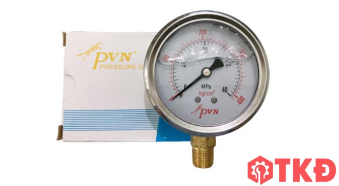 đồng hồ đo áp suất có dầu chân đứng pvn 5 đồng hồ đo áp suất có dầu chân đứng pvn 5