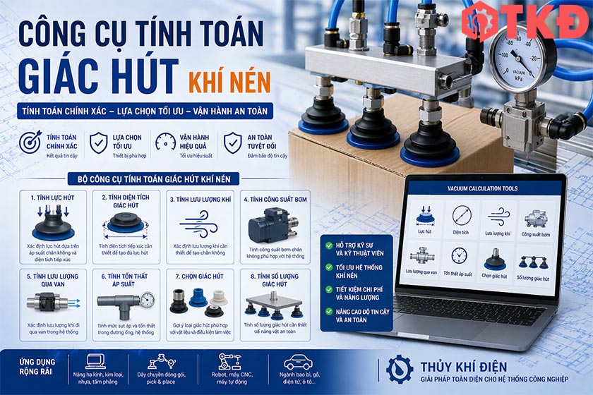 Công cụ tính toán giác hút khí nén Công cụ tính toán giác hút khí nén