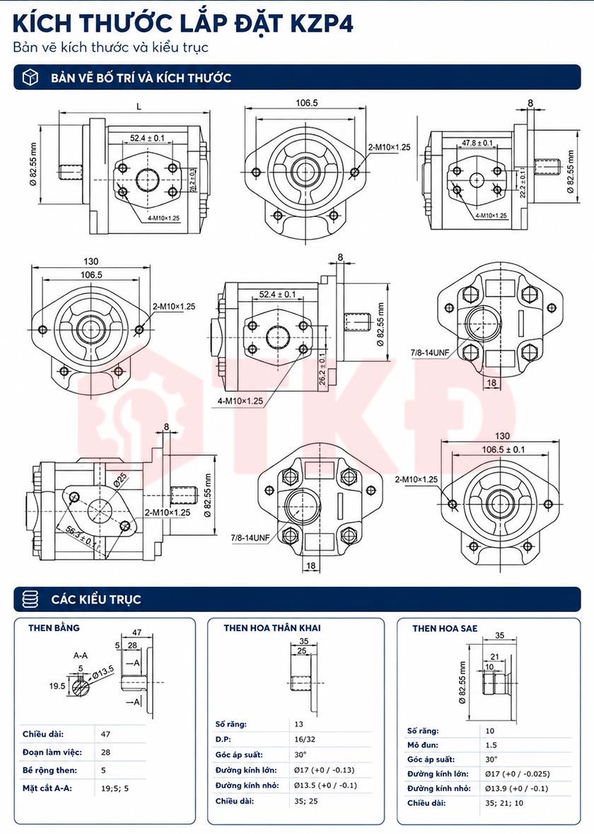 thông số kỹ thuật bơm bánh răng thủy lực kzp4 2 thông số kỹ thuật bơm bánh răng thủy lực kzp4 2