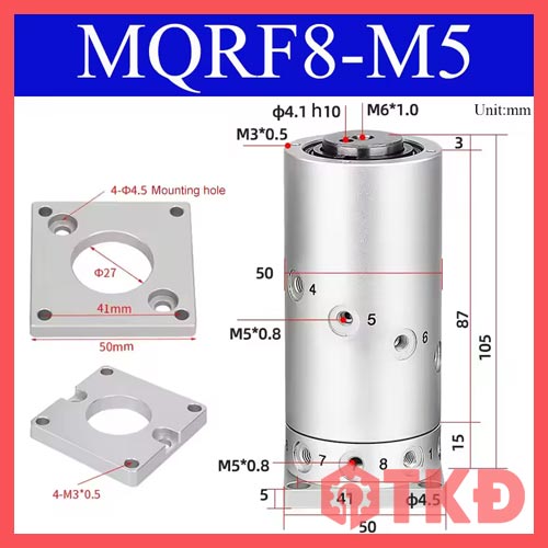khớp nối xoay khí nén mqrf8-m5