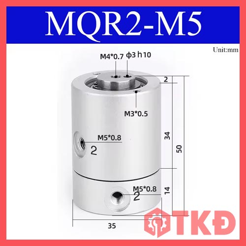 Khớp nối xoay khí nén MQR, MQRF ren M5 - Ảnh 4