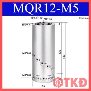 khớp nối xoay khí nén mqr mqrf ren m5 7