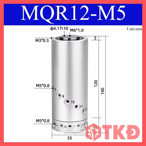 khớp nối xoay khí nén mqr mqrf ren m5 7
