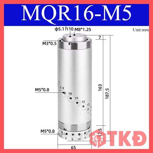 khớp nối xoay khí nén mqr16-m5