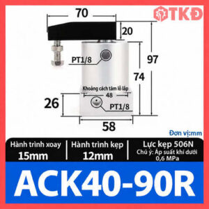 xi lanh kẹp xoay khí nén 90 độ ACK40-90R