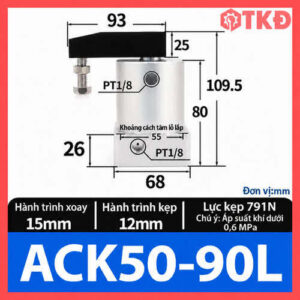 xi lanh kẹp xoay khí nén 90 độ ACK50-90L